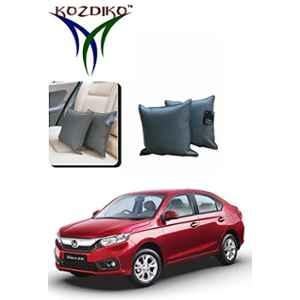 Kozdiko 2 Pcs Faux Leather Grey Car Seat Pillow Cushion Set for Honda Amaze