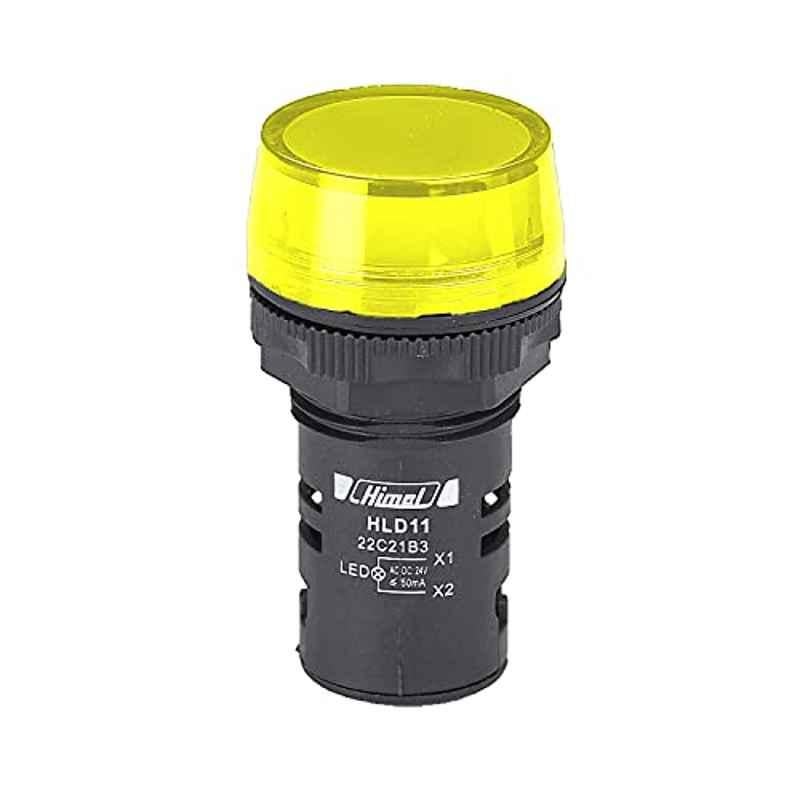 Himel HLD11-22C 24 VAC/DC Yellow Pilot Light, HLD1122C21B5