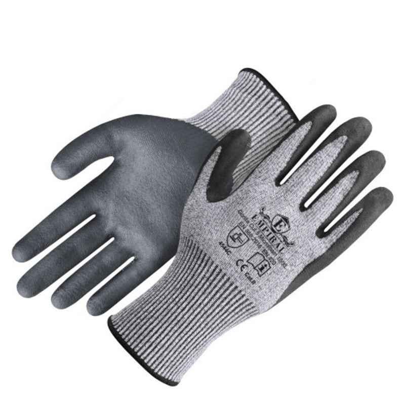 Empiral Gorilla Cut 5 Nitrile E142572821 Microfoam Grey & Black Cut-Resistant Gloves, Size: L