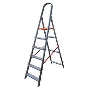 Aguerri Eco 5 Step Orange Silver Coated Aluminium Foldable Ladder with Platform, 4041