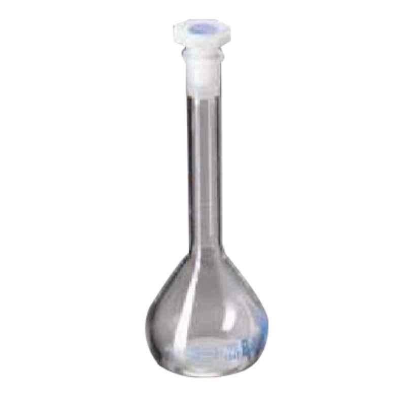 Glassco 1ml Glass Boro 3.3 Clear Glass Volumetric Flask with Penny Head Glass & Polyethylene Stopper, 128.576.00 (Pack of 2)