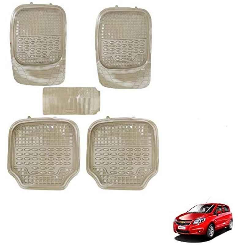 Kozdiko 5 Pcs 4G Beige Rubber & PVC Heavy Car Foot Mat Set for Chevrolet Sail UVA, koz_81023