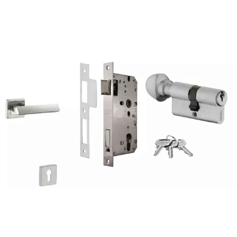 Dorset ML Series Elmo 60mm Stainless Steel Silver Chrome Finish Door Handle Lock Set with Knob & Key