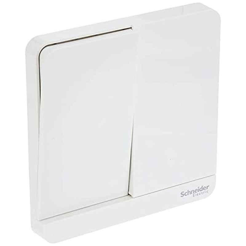 Schneider AvatarOn 2 Gang 2 Way Polycarbonate White Plate Switch, E8332L2_WE