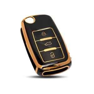 Flymaster Thermoplastic Polyurethane Black TPU Car Key Cover, BLACK-TPURKE-32