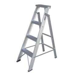 EMAC 4 Step Aluminium Silver Dual Purpose Anti Slip Folding Ladder, EDPL-4
