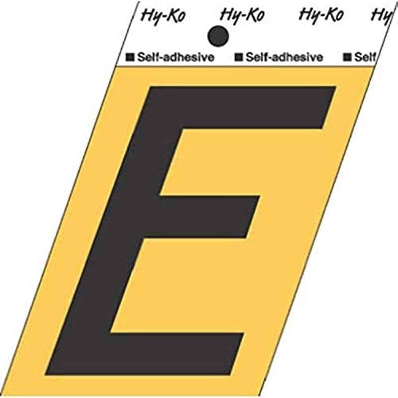 HY-KO GG-25/E 3-1/2 inch Aluminium Black Adhesive Letter E, 107160
