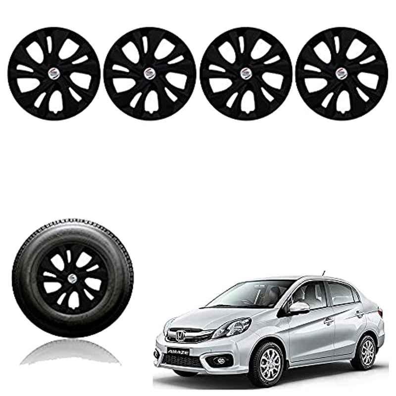 Auto Pearl 4 Pcs 14 inch Plastic Black Press Fitting Wheel Cover Set for Honda Amaze T-1
