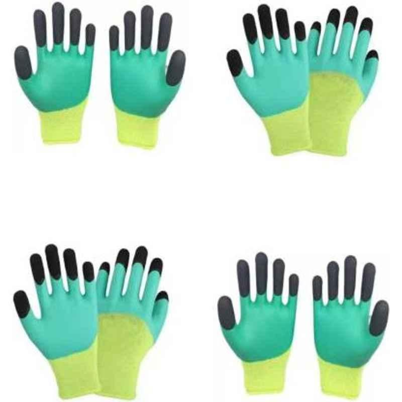 Gripwell Light Green Nylon with black Hand Gloves (Pack of 20)