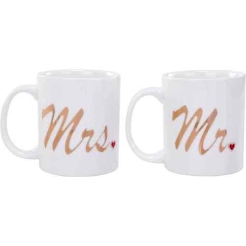 Buy Deco Pride Bone Ash Free Coffee Mug, MM(2)171MrMrs (Pack of 2