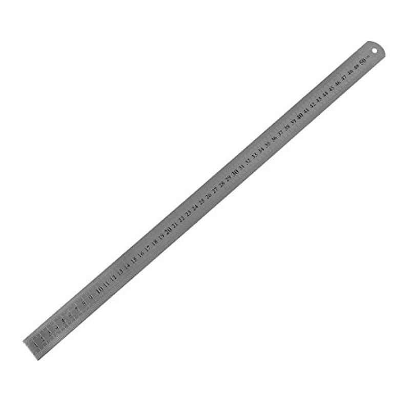 Sourcingmap 50cm Stainless Steel Silver Metric Straight Ruler