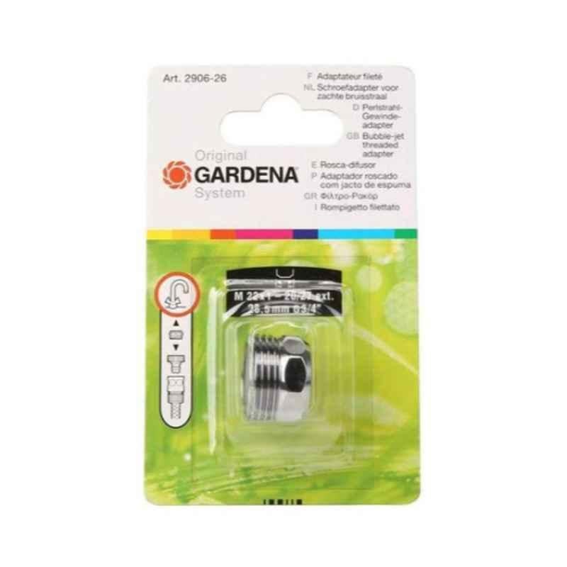 Gardena 26.5mm Silver Perlator Threaded Adapter, 125323AC