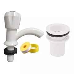 Fastgear PVC White Chrome Finish Bib Tap, FG2301 (Pack of 2)