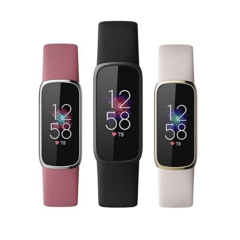 Fitbit Luxe FB422 Stainless Steel Platinum Orchid Fitness & Wellness Tracker, FB422SRMG
