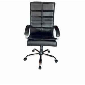 RM HOME Leather High Back Black Ergonomic Chair