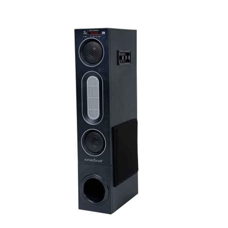 Krisons Eiffel Tower 90W Black & Silver Bluetooth Supporting Speaker with LCD Display & Radio Support