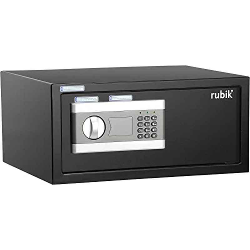 Rubik RB-20CNW Black Wide Safe Locker with Digital Number Keypad & Key, 43x35x20cm