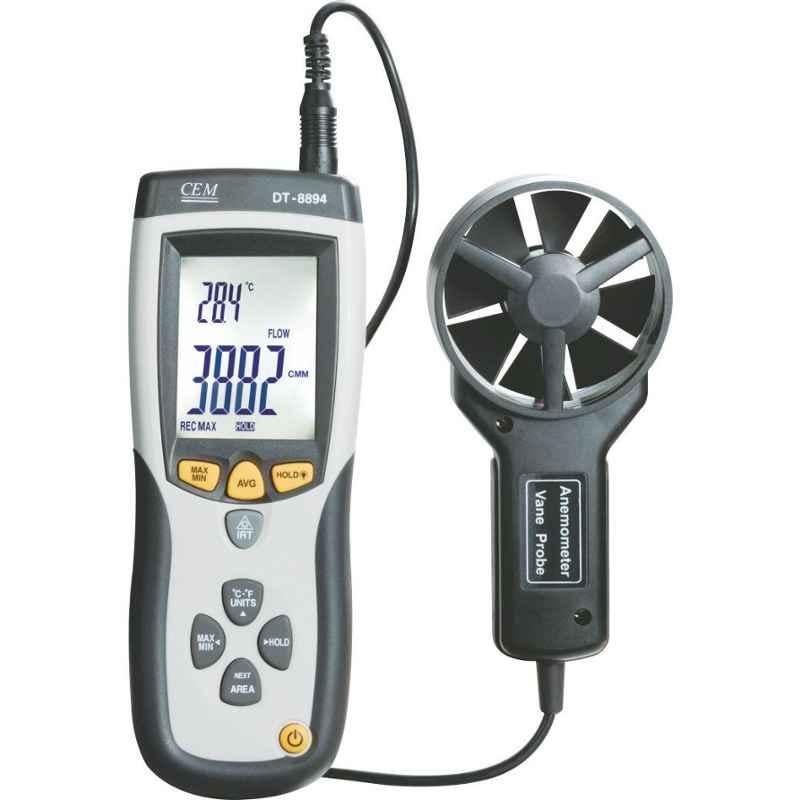 CEM DT-8894 CFM/CMM Thermo-Anemometer with IR Thermometer