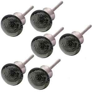 Atom 1.25 Inch Natural Small Handmade Glass Bubble Cabinet Door knob (Pack of 6)
