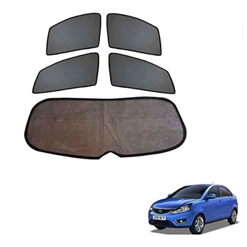 Kozdiko 5 Pcs Black Half Dicky Magnetic Sunshades Set for Tata Zest