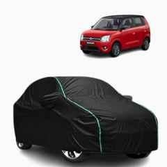 Aarex Auto Polyester Black 100% Waterproof Car Body Cover with Mirror Pocket, Triple Stitched, Heat Resistant & UV Protection for Maruti Suzuki Wagon R (1999-2024) Model