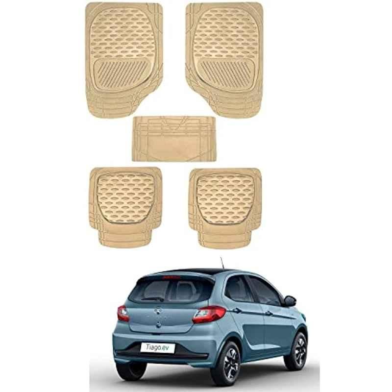 Kozdiko 6255 5 Pcs Rubber & PVC Beige Car Foot Mat Set for Toyota Corolla