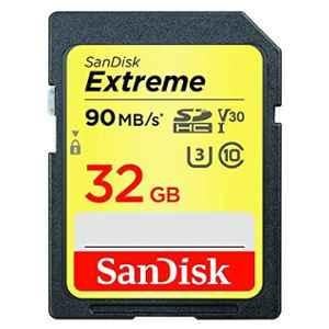 Sandisk 32GB Black & Yellow SDHC Memory Card, SDSDXVE-032G-GNCIN