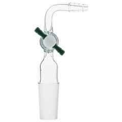 ABGIL B-19 Borosilicate 3.3 Glass Flow Control Adapter with 90 deg Bent Stopcock, ABG473