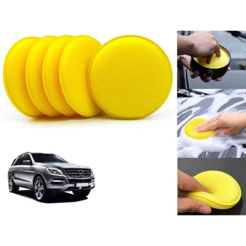 Auto Pearl Polyurethane Beige Washing & Waxing Polish Foam Sponge for ML250 (Pack of 5)