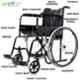 Entros Dura Rexine Mag Wheel Regular Foldable Powder Coated Steel Wheelchair, KL875