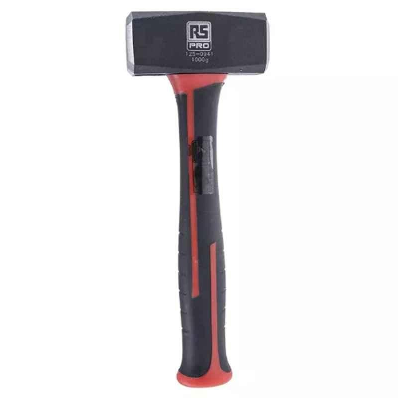 RS Pro 1kg Carbon Steel Lump Hammer with Fibreglass Handle, 1250941