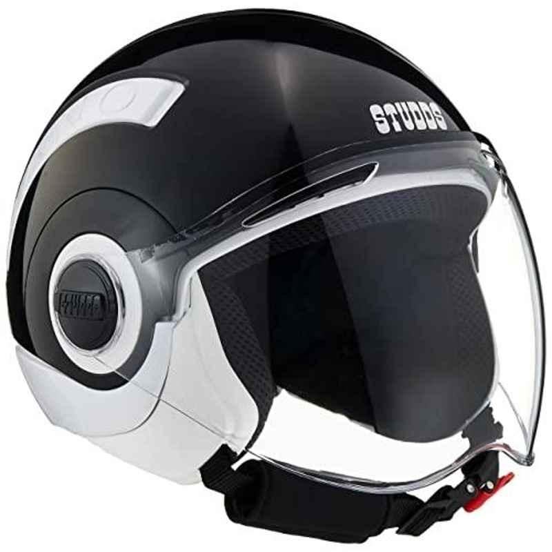 Studds Nano White & Black Open Face Helmet, Size: (S, 560 mm)