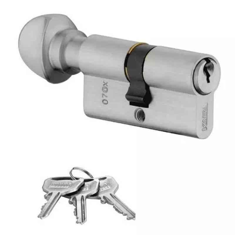 Dorset 80mm Stainless Steel Silver Satin Finish Cylinder Lock (Pack of 4)