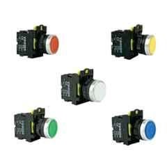 Yokins 5 Pcs 220V Red, Green, Yellow, Blue & White Push Button Set with Spring Return, EB2M-A-01