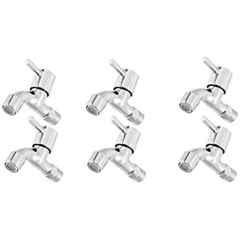 Zesta Turbo Stainless Steel Chrome Finish Silver Bib Cock with Flange, Size: Standard (Pack of 6)