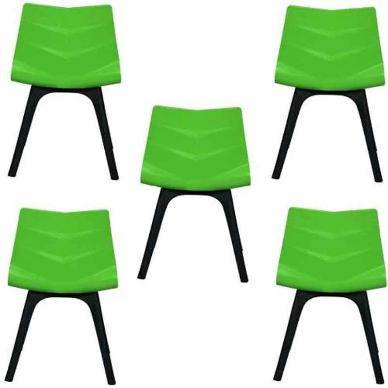 Regent Diamond Shell Plastic Black & Green Chair (Pack of 5)