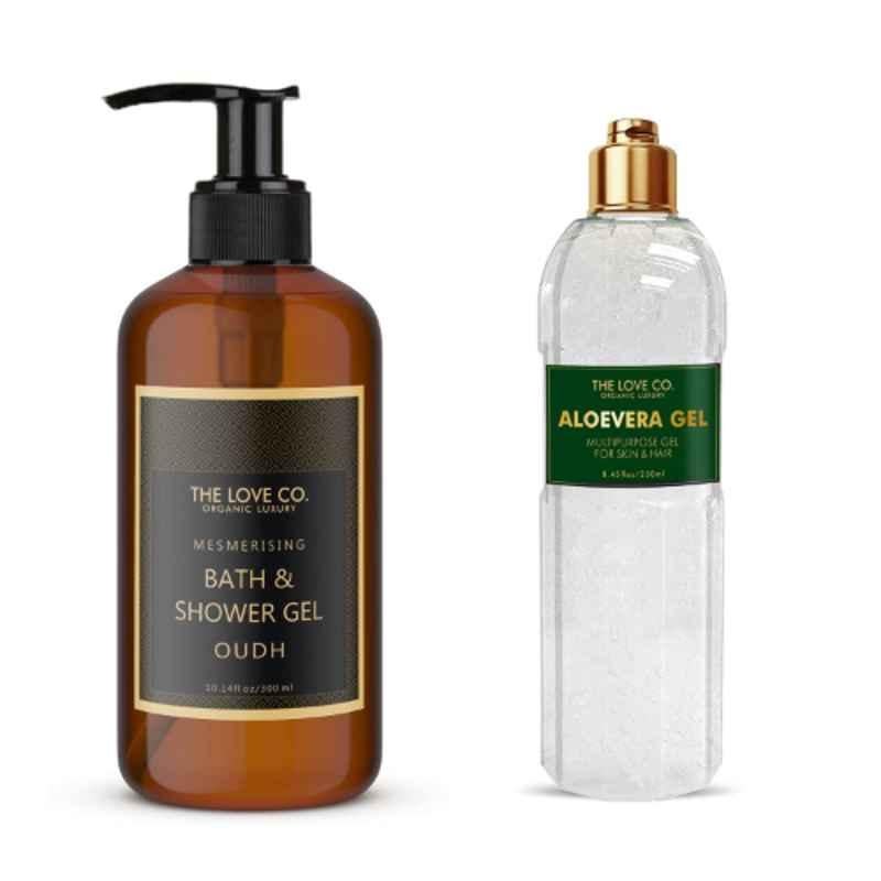 The Love Co. 2150 300ml Oudh Body Wash & 250ml Pure Aloe Vera Multipurpose Gel Combo