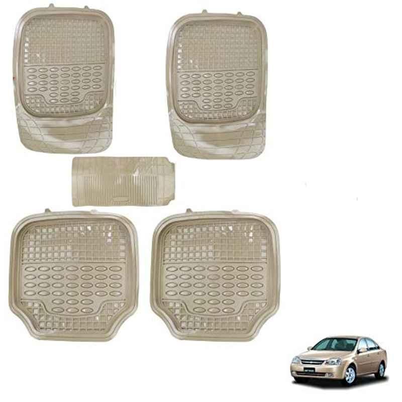 Kozdiko 5 Pcs 4G Beige Rubber & PVC Heavy Car Foot Mat Set for Chevrolet Optra, koz_80949