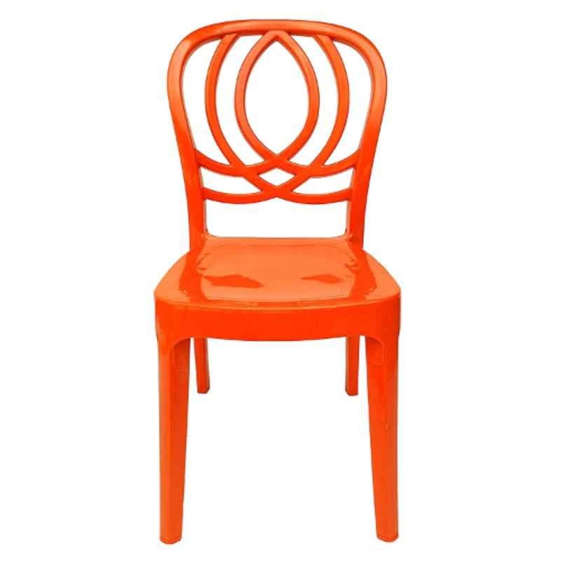 RW Rest Well Oak 2 Pcs Armless Orange Polypropylene Chair Set