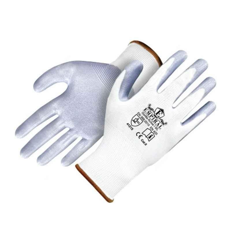 Empiral Gorilla Active I E133572821 100% Polyester White & Grey Palm Coated Gloves, Size: L