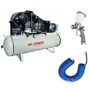 Air Power 1HP 6L Oil Free Air Compressor with Spray Gun, PU Pipe & Fittings Set, AC6L-PF021.2