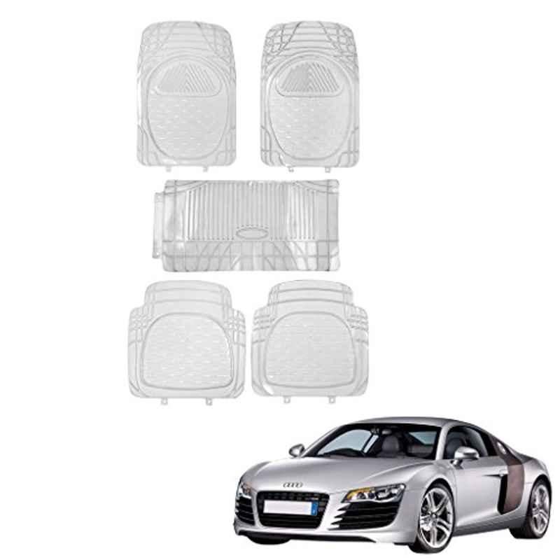 Kozdiko 5 Pcs 6205 Rubber & PVC Clear Car Foot Mat Set for Audi R8