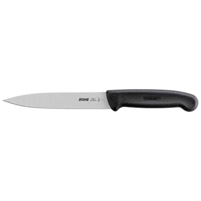 Kohe 230mm Stainless Steel Black Straight Edge Utility Kitchen Knife, 1148.1
