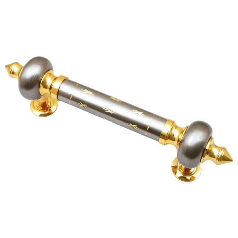 Smart Shophar 8 inch Brass Gold Silver Amor Pipe Handle, SHA10PH-AMOR-GS08-P1