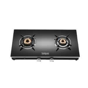 Hindware Emineo 2B AI Glass Top Cooktop with 2 Brass Burner & Automatic Ignition, CT 100224