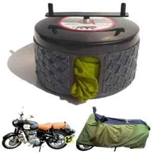 Bike Blazer Green Nylon Taffeta Universal Size Semi-Automatic Bike Body Cover for All Royal Enfield Roadster 650, Shotgun & 2021 Bullet 350