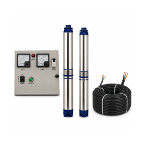 Jindal 1.5HP 12 Stage Single Phase Pure Copper Water Filled Borewell Submersible Pump with Control Panel & 50m Submersible Cable , 12 Months Warranty