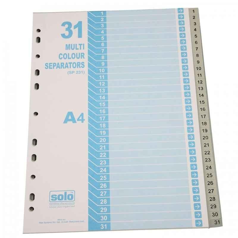Solo A4 31 Pieces Grey Separatorz, SP231 (Pack of 20)