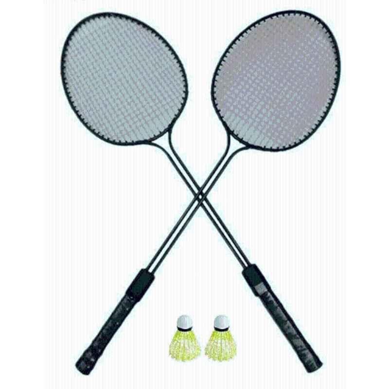 STYRKR 2 Pcs Black Badminton Racket with 3 Pcs Shuttlecocks