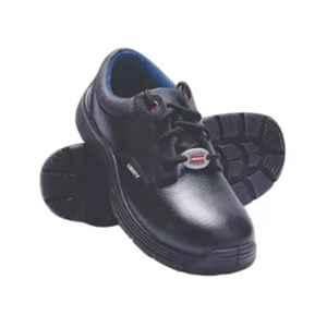 Liberty Suraksha 1SJ Leather Steel Toe Black Safety Shoes with PU Sole, Size: 10